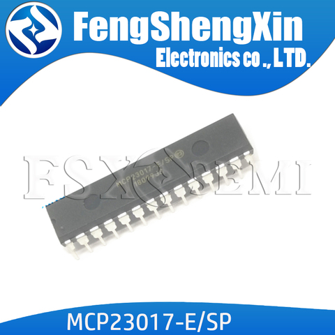 1pcs MCP23017-E/SP DIP-28 MCP23017 16-Bit I/O Expander with I2C Interface IC ► Photo 1/1