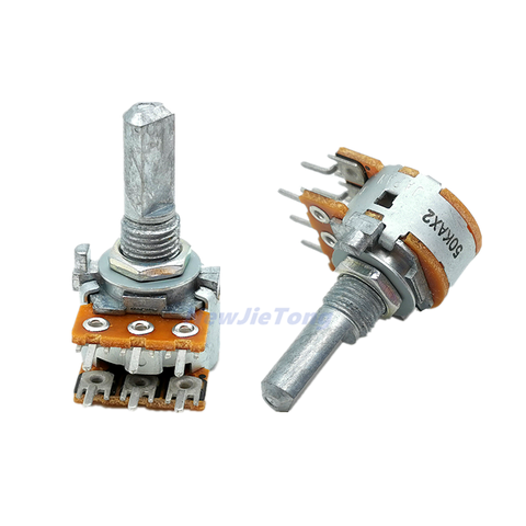 1pc RK163 50KAx2 Audio Amplifier Amp Volume Dual-unit Rotary Potentiometer Japan ALPS 16-type A50K DIY HIFI 20MM Half Shaft ► Photo 1/3