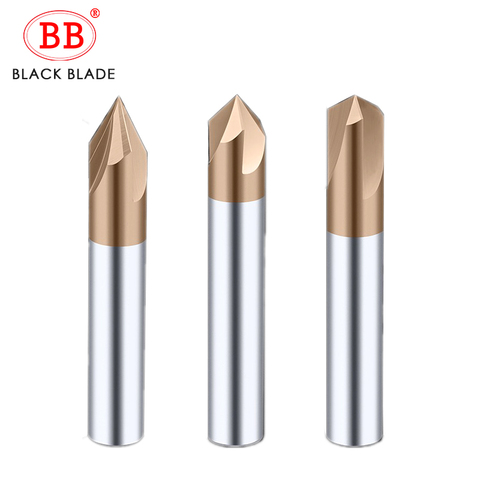 BB Chamfer Milling Cutter Carbide Corner Countersink Chamfering Mill Deburring Edges V Grove Router 60 90 120 Degree 2 3 Flutes ► Photo 1/4