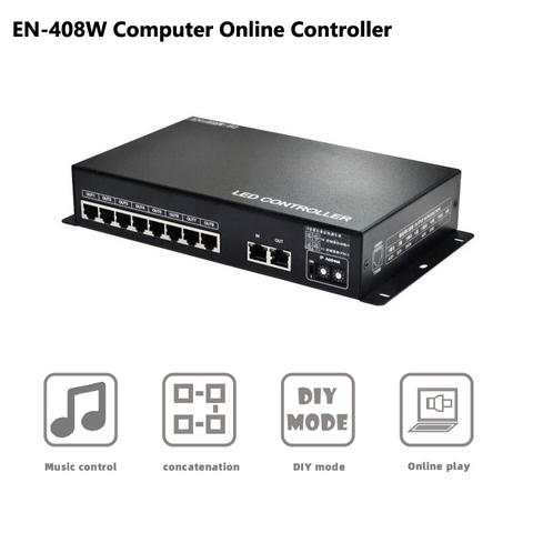 RJ45 Ethernet PC Control System Strip Light Controller Computer Online Music Control Digital Addressable Pixels Lights 8ch ► Photo 1/6