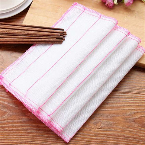 Household Kitchen Dishclothes 5 Layers Encrypted Wood Fiber Oil-Free Cleaning Cloth Kitchen Rag Dishwashing Clothes Scouring Pad ► Photo 1/6