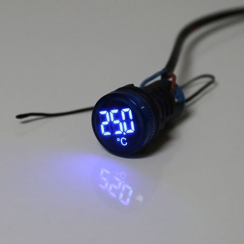 22mm AC 50-380V Thermometer Indicator Light LED Digital Display Gauge Temperature Measuring Induction Ranging -20-199C ► Photo 1/6