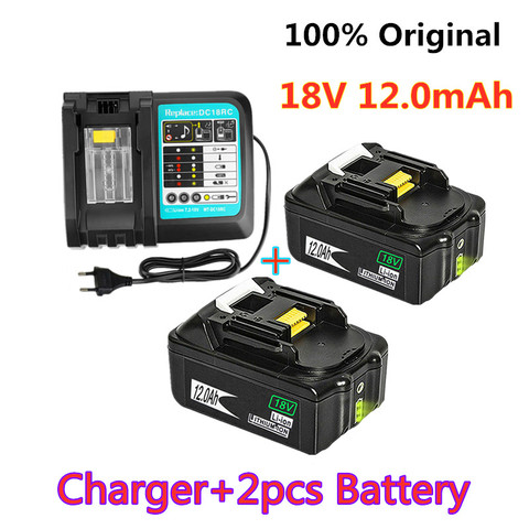2022 Original For Makita 18V 12000mAh Rechargeable Power Tools Battery with LED Li-ion Replacement LXT BL1860B BL1860 BL1850 ► Photo 1/6