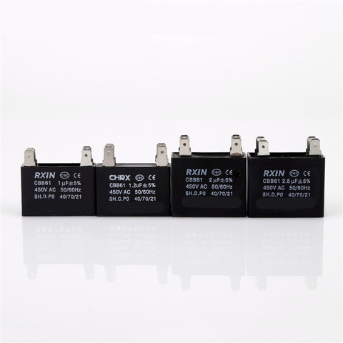 1pcs CBB61 starting capacitance AC Fan Capacitor 450V AC 1uF/1.2uF/ 2uF/2.5uF/3uF 50/60Hz Motor Run Capacitor 400/350/300/250VAC ► Photo 1/6