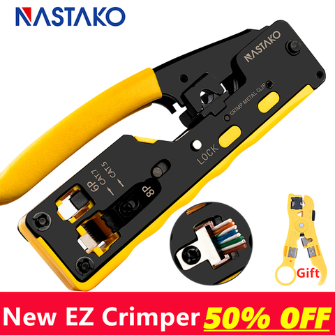 All in one EZ RJ45 Tool Network Crimper Cable Crimping Tools for RJ45 Cat7 Cat6 Cat5 RJ11 RJ12 Modular Plugs Metal Clips Pliers ► Photo 1/6