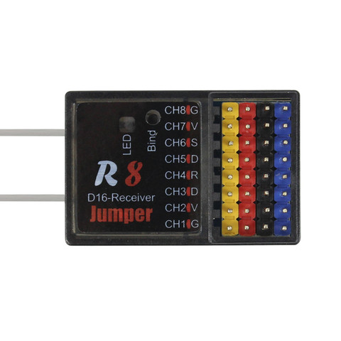 Jumper R8 Receiver 16CH Sbus Compatible Frsky D16 D8 Jumper T16 T12 Mode Radio Remote Controller for PIX PX4 Flight Control ► Photo 1/6
