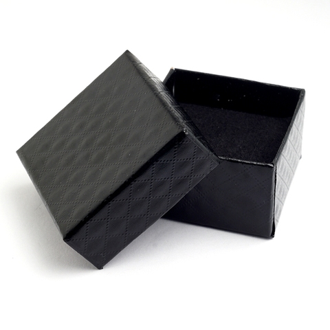 Yunkingdom Square shape jewelry earrings rings gift boxes black square carton bow case ► Photo 1/3