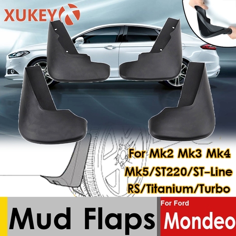 Mud Flaps For Ford Mondeo Mk2 Mk3 Mk4 Mk5 3 4 5 Fusion Mudflaps Splash Guards Mudguards STW ST200 ST220 ST-Line Titanium 95-on ► Photo 1/1