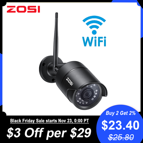 ZOSI 2MP 1080P Led Wireless IP Camera Waterproof Smartphone Remote CCTV with wifi Nightvision Video Bullet Infared Monitor ► Photo 1/6