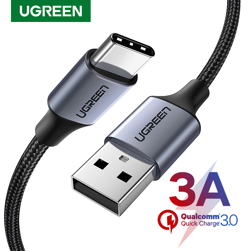 Ugreen USB Type C Cable for Samsung S10 S9 3A Fast USB Charging Type-C Charger 