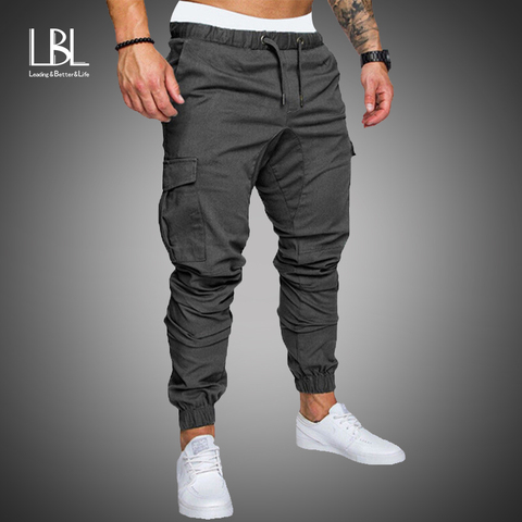 New Casual Joggers Pants Cargo Solid Color Men Cotton Elastic Long Trousers pantalon homme Military Army 2022 Pants Men Leggings ► Photo 1/6