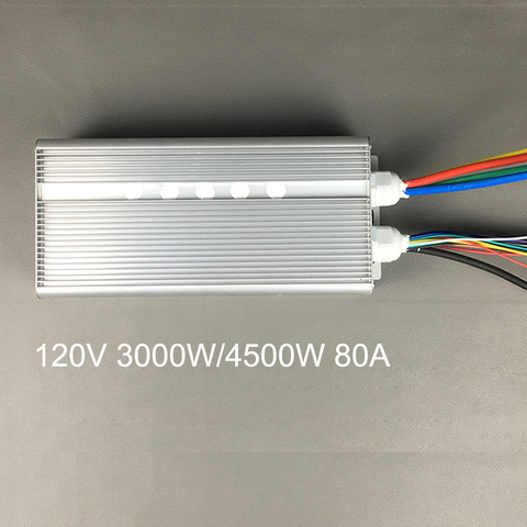 Ebike Controller 120V 3000W 4500W Brushless Hub Motor Controller 80A 36 Mosfet 120 Degree Phase For Electric Bike Car Motorcycle ► Photo 1/6