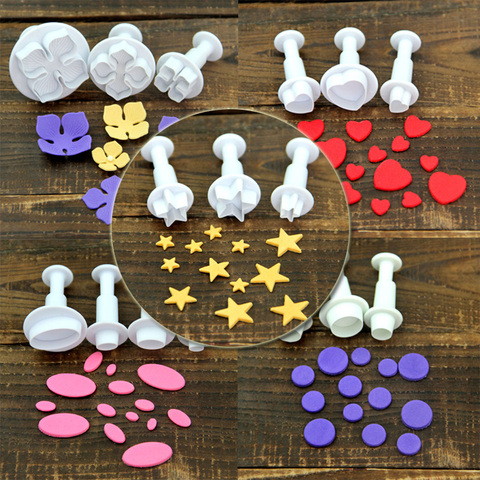 3Pcs/Set Plum Blossom Flower Plunger Fondant Cutter Sugarcraft Cake Decorating Tools DIY Cookie Stamper Baking Accessories ► Photo 1/5