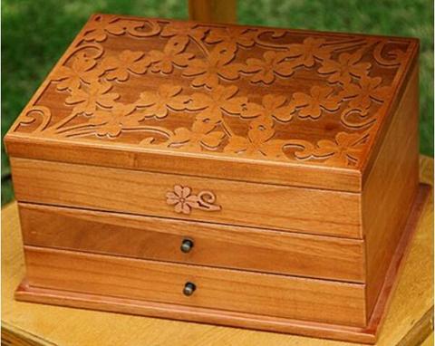 new three layer organizer wood jewelry boxes Storage Box wood clover European wooden jewelry box special offer desk organizer ► Photo 1/1