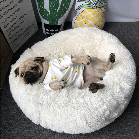 Pretty&Better Dog Long Plush Dounts Beds Calming Bed Hondenmand Puppy Cushion Pet Mat Winter Warm Sofa Basket for Dog house ► Photo 1/6