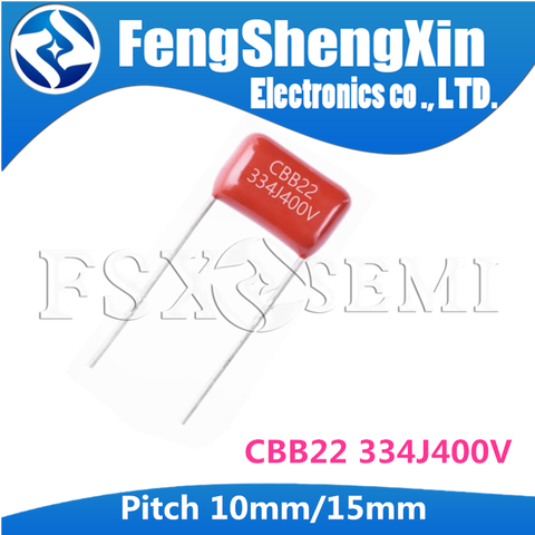 10PCS CBB22 400V334J 0.33UF Pitch 10mm 15mm 400V 330NF 334 CBB Polypropylene film capacitor ► Photo 1/1