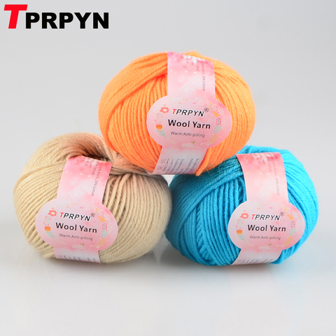 TPRPYN 1Pc=50g 80m Merino Wool Roving Yarn Hand Knitting Crochet Yarn Acrylic Cotton to Kint Woolen Mercerie Laine Lana Threads ► Photo 1/6