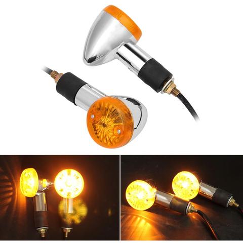 2Pcs 12V Universal Motorcycle Turn Signal Indicator Light Turning Amber Lamp Bulb Motorbike Lamps Blinker Flash Bike Lamp ► Photo 1/6