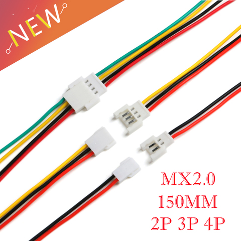 5Pairs MX2.0 DIY Pitch 2.0MM 2P 3P 4P Connector Plug Male Female With Wire 150MM Connectors ► Photo 1/6