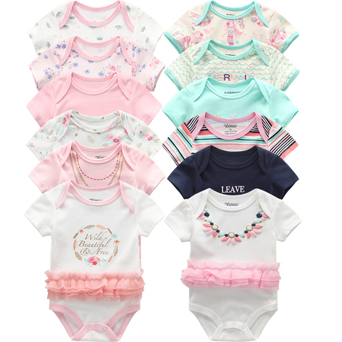 6pcs/lot Baby Bodysuit Fashion body Suits Short Sleeve Newborn Infant Jumpsuit Cartoon kids baby girl clothes ► Photo 1/5