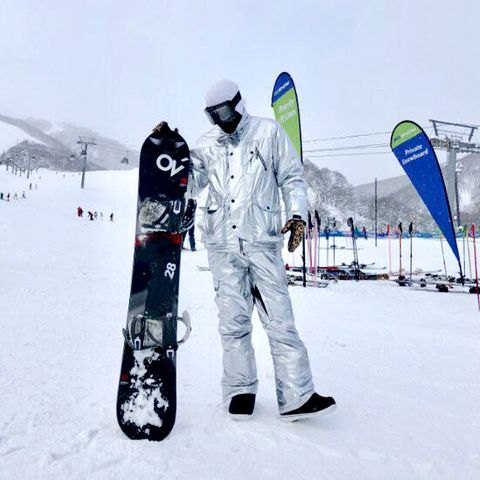 Hot Silver Ski Suit Men Women Snowsuit Winter Outdoor Sportswear Skiing Clothing Waterproof Warm Thick Snowboard Jacket Pant Set ► Photo 1/6