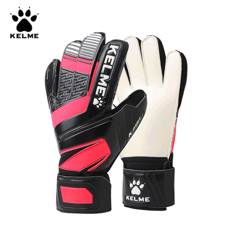 KELME Professional Training Goalkeeper Gloves Kids Men Goalie Soccer Thicken Full Latex Foam Football Gloves 5 Finger 9876402 ► Photo 1/6