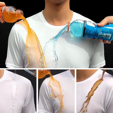 Breathable -Dirty Men T-shirt Creative Hydrophobic Waterproof Anti- Quick Dry T-Shirts Top Short-sleeved T-shirts ► Photo 1/6