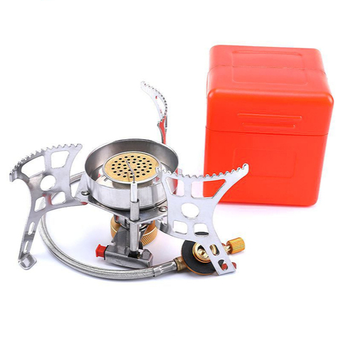2022 New wind proof outdoot gas burner Camping Stove Folding Electronic tourist equipment kitchen cylinder propane grill 3900W ► Photo 1/6