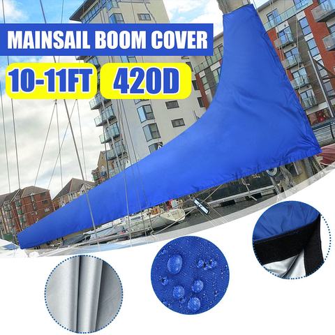 8-9Ft 10-11Ft Sail Cover Mainsail Boom Boat Cover 420D Waterproof Anti UV Wind Sunshade Snow Cover Blue Boom Sail ► Photo 1/6