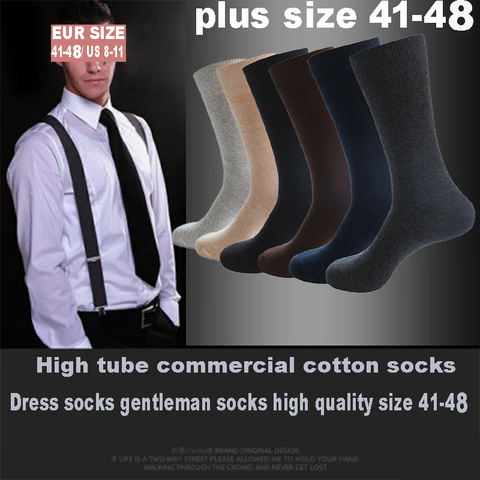 6 Pairs/Lot Large Size Men Socks Cotton Long Business Compression Harajuku Socks Winter Gentleman Sox Sokken Plus Size EU41-48 ► Photo 1/6