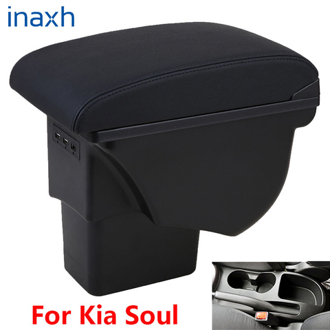 For Kia Soul Armrest Retrofit parts For Kia Soul 2009 2010 2011 2012 2013 2014 Car Armrest box Storage box car accessories 3USB ► Photo 1/6