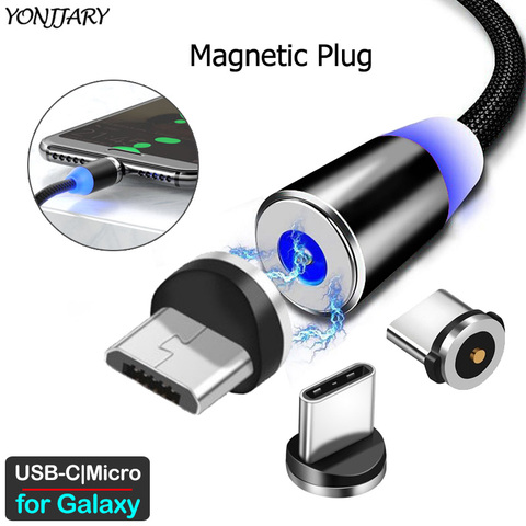 Round Magnetic Adapter Cable for Samsung Galaxy A20 A30 A40 A50 A60 A70 A80 A90 S A31 A51 A71 M40 Micro USB Type C Charger Plug ► Photo 1/6