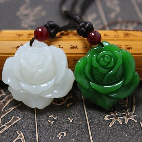 Fashion Exquisite White Stone Rose Flower Pendant Necklace Charm Jewellery ► Photo 1/6