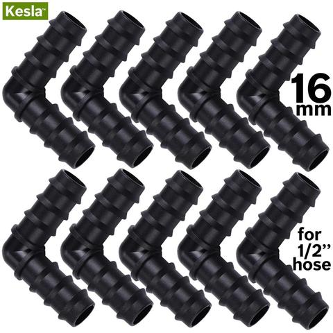 KESLA 10PCS 16mm Barbed Elbow 90 degree Connector for Micro Irrigation 1/2'' PE Pipe Tubing Hose Drip Fitting Garden Watering ► Photo 1/3