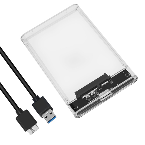 Transparent Tool Free 2.5 Inch USB 3.0 5Gbps to SATA III External Hard Drive HDD Enclosure SSD Case Support UASP ► Photo 1/6