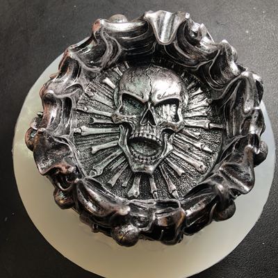 Punk Style Skull Ashtray Silicone Mold For Ashtray Craft DIY UV Resin Epoxy Molds DIY Making Finding Accessories Jewelry ► Photo 1/6