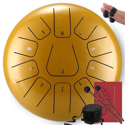 12 Inch Steel Tongue Drum Mini 11 Tone Steel Titanium Alloy Hand Pan Drum Tank Drum Sets Percussion Instrument Drum ► Photo 1/6