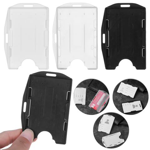 Portable Multi-use Hard Badge Work ID Card Holder Protector Cover Case Double Sided ID Card Transparent White Box Card Sleeve ► Photo 1/6