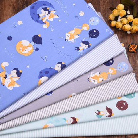 Cute Fox Stripe 100% Cotton Fabric DIY Sewing Craft Patchwork Quilting Fat Quarter Tecido Clothes Tilda For Baby Sheet Textiles ► Photo 1/5