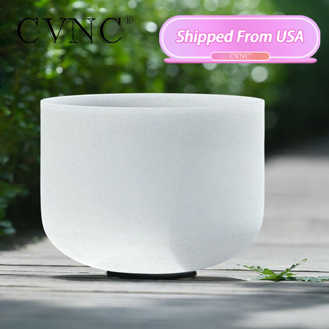 CVNC 12 Inch  Note C/D/E/F/G/A/B Chakra Frosted Quartz Crystal Singing Bowl For Meditation Yoga Healing ► Photo 1/6