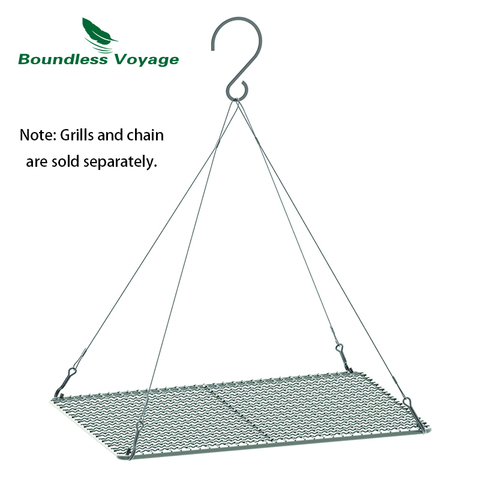 Boundless Voyage Titanium Grill Grate Camping Mini Charcoal Rack Outdoor Hiking BBQ Wire Mesh Cooling Net Plate & Hanging Chain ► Photo 1/6