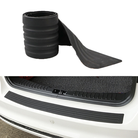 Car Rear Bumper Rubber Protector Trim Strip Trunk Sill Guard Scratch Pad  Cover