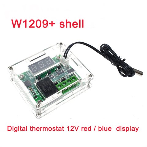 W1209  thermostat temperature control switch, Red/Blue LED Digital DC 12V Temperature Control thermometer with Waterproof probe ► Photo 1/6