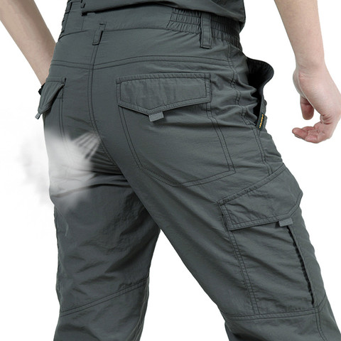 Breathable lightweight Waterproof Quick Dry Casual Pants Men Summer Army Military Style Trousers Men's Tactical Cargo Pants Male ► Photo 1/6