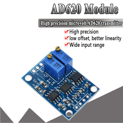 official AD620 Signal Amplifier Adjustable AD620 transmitter Millivolt amplifier/small signal meter amplifier ► Photo 1/6