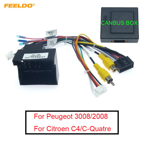 FEELDO 1PC 16-pin Car Android Stereo Wiring Harness For Peugeot 3008/2008/Citroen C4/C-Quatre/C4L/C3 XR/C5/DS6 #AM6226 ► Photo 1/6