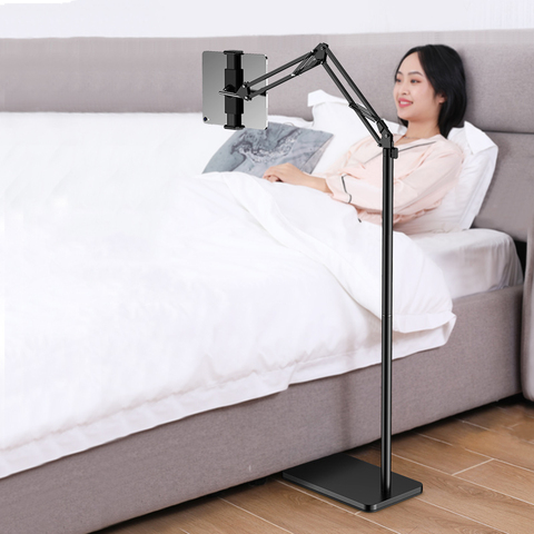 SMOYNG 180cm Foldable Arm Tablet Phone Floor Stand Holder for 5-12.9 Inch Phone tablet Lounger Bed mount for iPhone IPad pro12.9 ► Photo 1/6