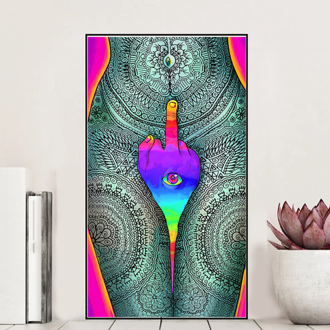 Psychedelic Trippy Visual Abstract Modern Painting HD Canvas Painting Canvas Posters and Prints Wall Art Bar Home Decor Sticker ► Photo 1/2