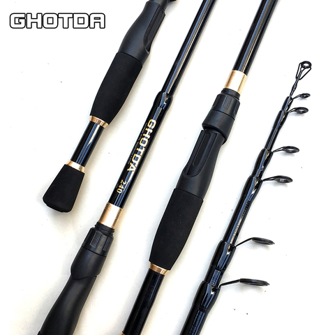 GHOTDA Telescopic Lure Fishing Rod 1.6/1.8/2.1/2.4 M Ultralight Carbon Fiber Spinning Fishing Rod Lure weight 10-30 G ► Photo 1/6