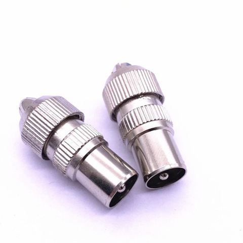 5pcs metal 9.5 Cable TV plug without welding type RF head RF cable connector TV head closed circuit head bamboo male  bnc RCA ► Photo 1/3